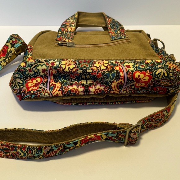 Black Butterfly Canvas Crossbody Handbag bohemian style - Picture 4 of 11